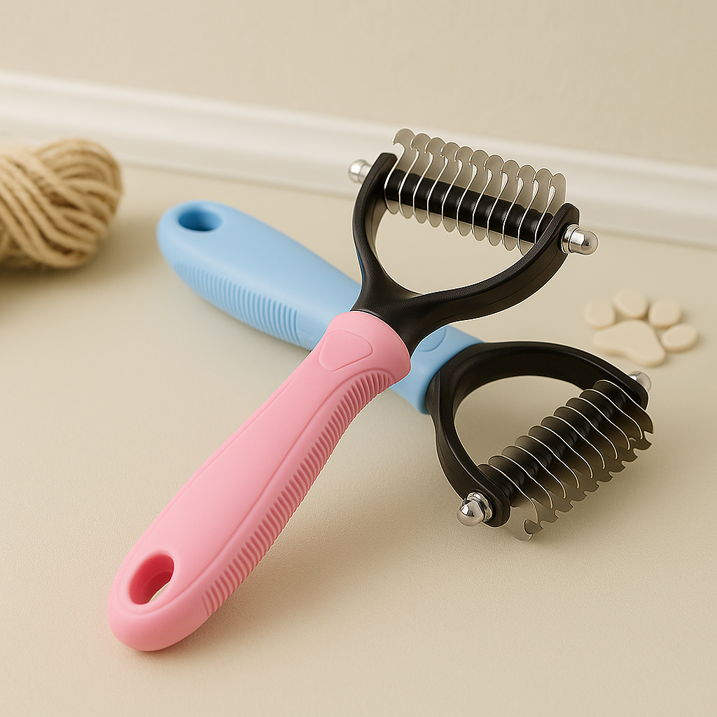 Blue pet fur knot remover grooming comb for dogs and cats