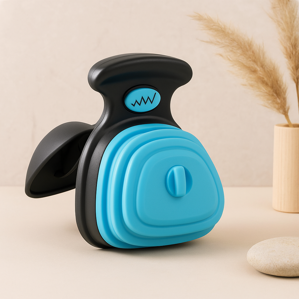 Blue dog waste poop picker tool for hands-free clean up